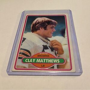 Clay Matthews RC Rookie 1980 Topps Football Card Vintage Collectible